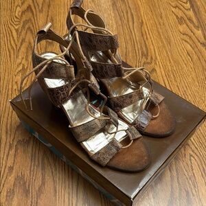 DIBA True Investment Leather Wedge Sandal